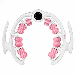 12-Roller Leg & Thigh Massager Torso Twist Machine, Portable Ergonomic C-Shaped Fitness Balance Training Tool for Post-Workout Relaxation, Lightweight Easy to Use Muscle Relief Equipment