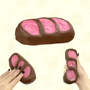 Jumbo Slow Rising Squishy Sweet Bread Loaf | Realistic Food Squeeze Object for Stress Relief | PU Foam Sensory Fidget Tool for Focus, Calming Desk Accessory for Adults & Teens, Novelty Gift