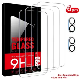 iPhone 15-17 4+2 Pack Tempered Glass | Screen & Lens Protector, Case Friendly