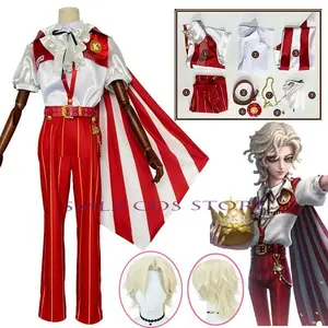 Mentor-K Cosplay Game Identity V Knights Richard Sterling Cosplay Costume Red Fancy Cape Uniform Suit  Party Play Man Outfit