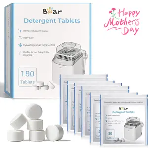#SummerVibes 180 Count Bear Official Baby Bottle Washer Tablets,  mothersdaygift Detergent Tablets for Bear & All Brand Bottle Washers, Powerful Milk Residue Remover