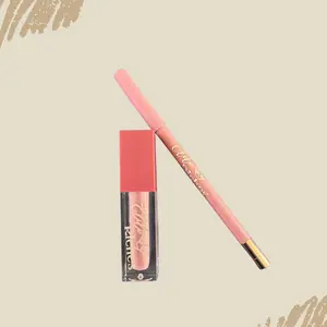 EliteRiches - 2 in 1 - Lip Duo Perfection Kit - Bombshells Cosmetic Gloss Lipgloss Lipstick Smooth Color Lip Liner Glossy