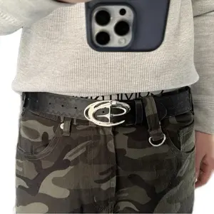 Star Belt Y2K Design Gothic Accessory with Silver Buckle