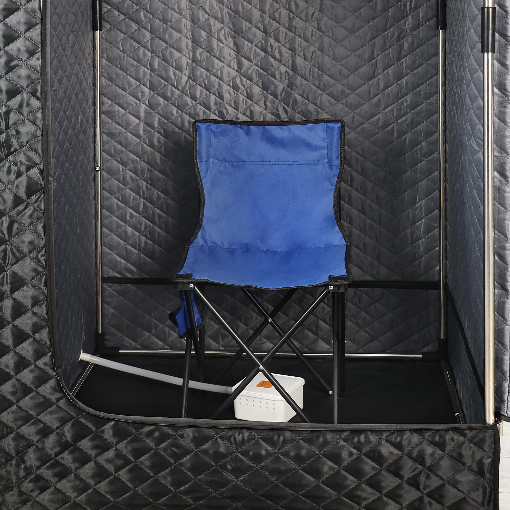 Home Portable Full Body Sauna Tent With 3L Steamer Foldable Chair Remote Control 9 Levels Personal Sauna Box, Indoor For Women Men, 2.9'X2.9'X5.9' Steam Sauna For Home