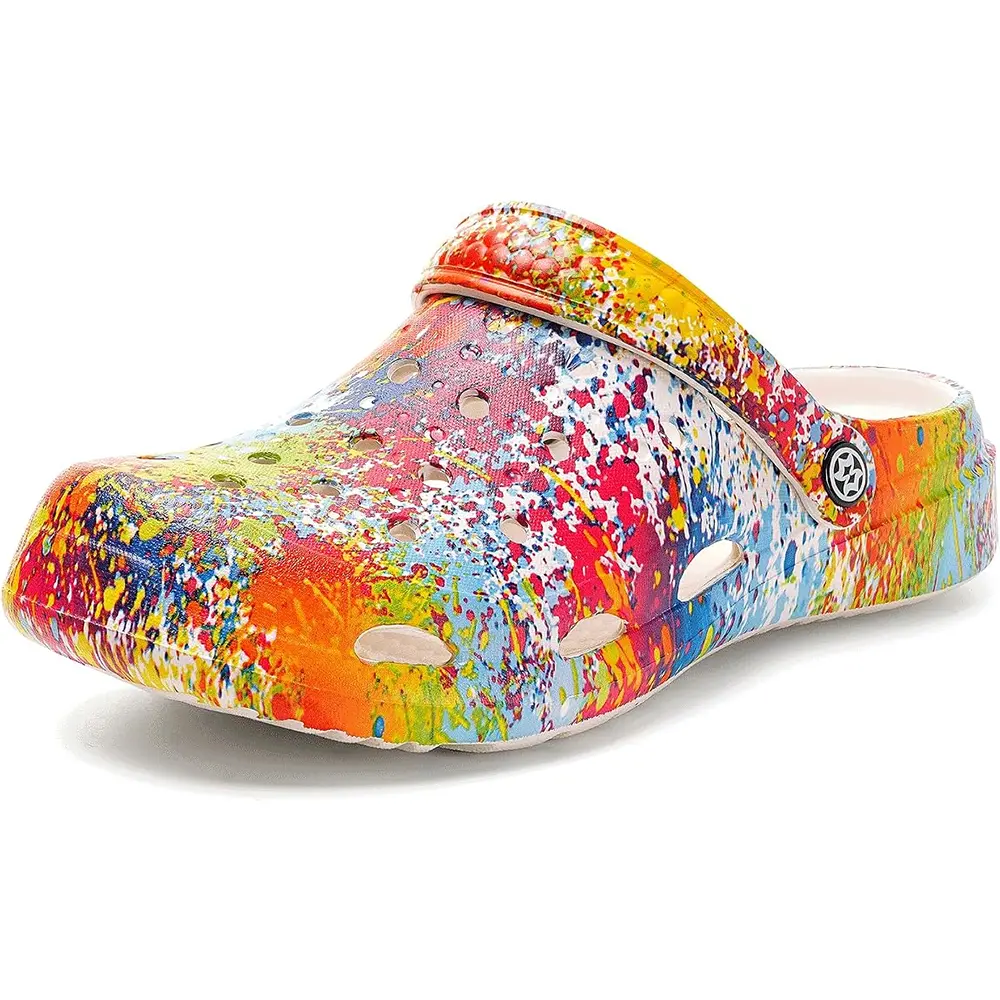 Mens Womens Garden Clogs Shoes Unisex Gardening Slip on Sandals Beach Slippers Tie-Dye Clog Girls Boys Flipflop
