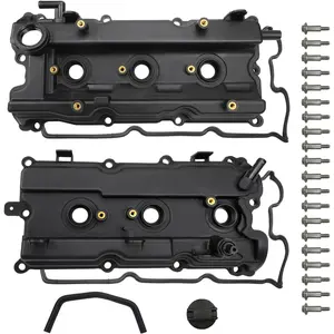 Engine Valve Cover Set with Bolts & Oil Cap & Gaskets & Spark Plug Tube Seals & PCV Valve Compatible with 2002-2007 Nissan Altima Maxima Murano Quest Infiniti I35 VQ35DE V6 3.5L Part #   264-984 265-985