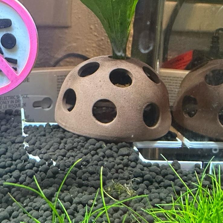 Shrimp Hideaway Cave for Fish Tank - Shelter for Safe Molt & Explore (3x3x1) - Natural Aquascape Blend - Functional Aesthetic Design Aquatic Decor Aquarium