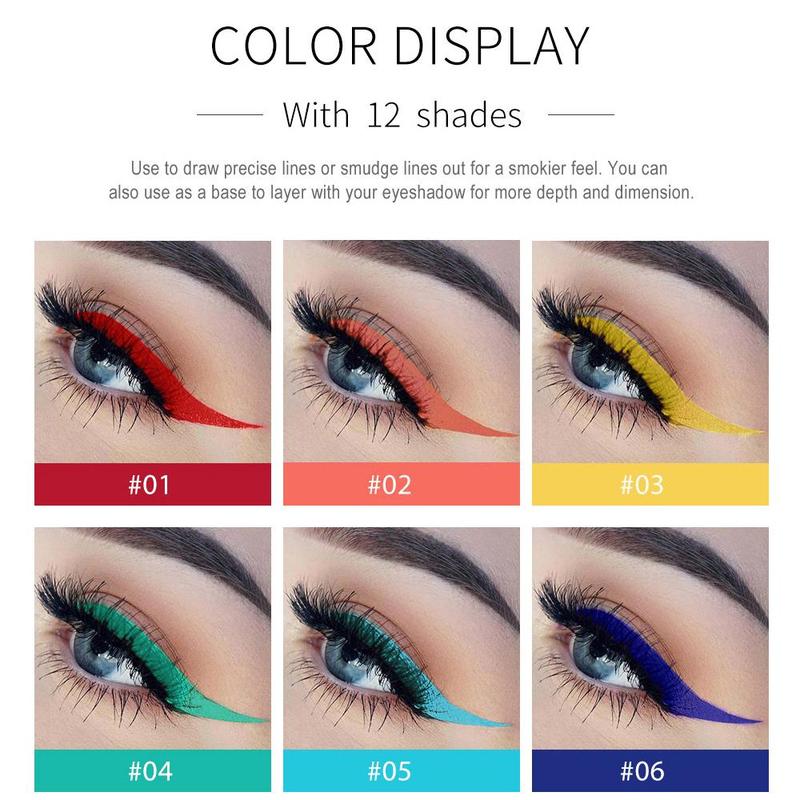 Waterproof Liquid Eyeliner, 12pcs Long Lasting Matte Eyeliner, Quick Drying Eyeliner Pen, Longwear Eye Liner, Professional Daily Makeup Accessories