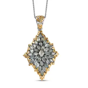 Premium Alexandrite 3.25 ctw Victorian Era Pendant Necklace 20 Inches in 18K Vermeil Yellow Gold and Rhodium Over Sterling Silver Christmas Gifts