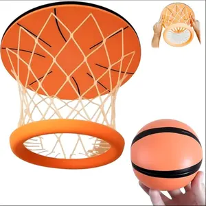 Portable Ceiling Sliding Indoor Mini Basketball Hoop, Fun Wall-Mounted Sports for Bedroom and Outdoor Games, Includes Ball and Pump, Portable Basketball Goal