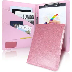 Professional Portfolio Binder, Faux Leather Padfolio for Resume, Note-Taking & Meetings, A4 Letter Writing Pad Holder for Women & Men,