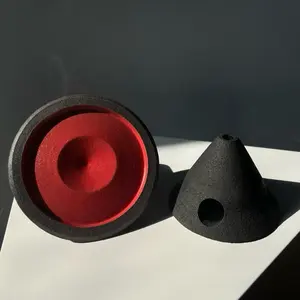 Incense Cone Holder - Red Interior, Black Outer Shell, Compact Design for Incense Burner Use