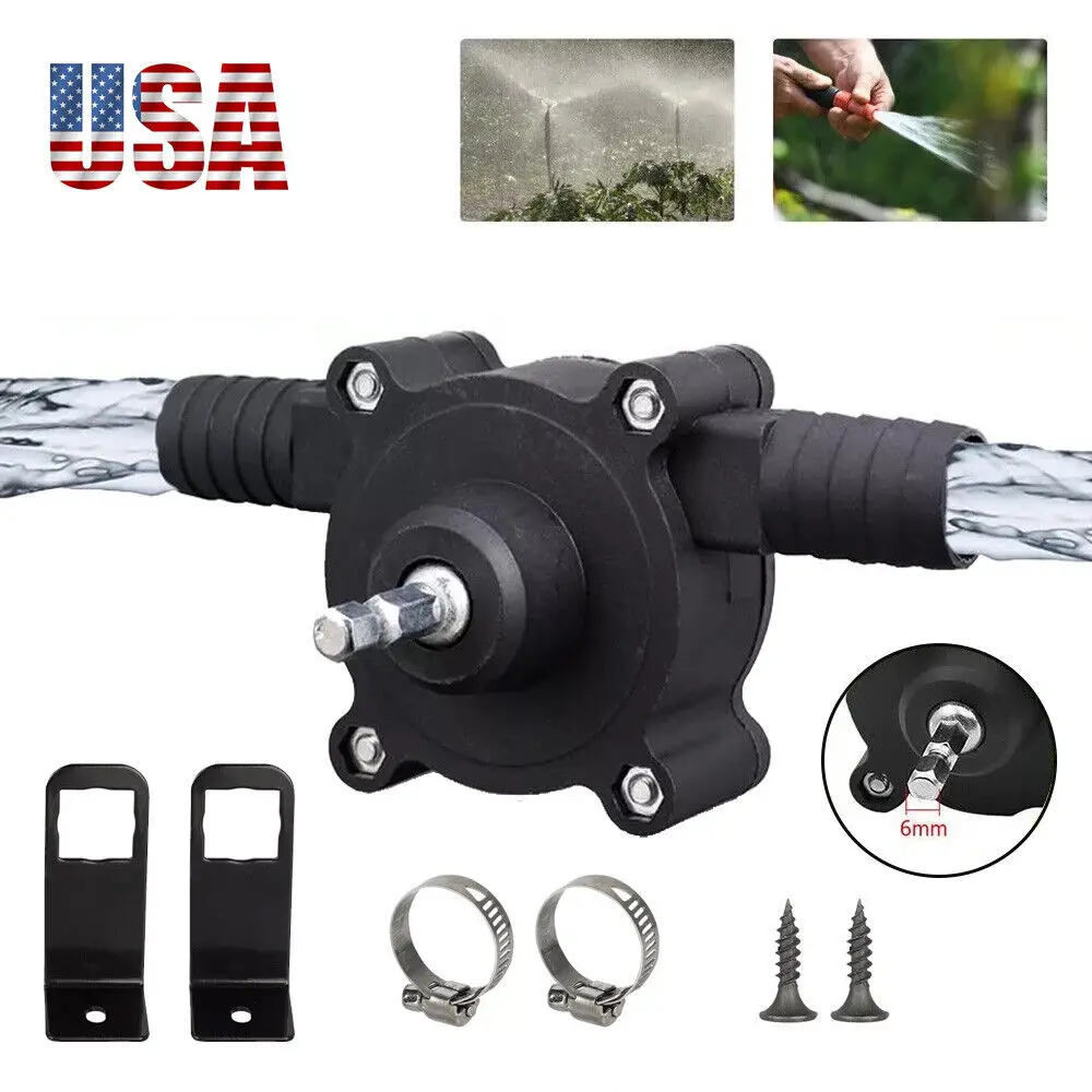 SJAPCK 20-40L/min Drill Powered Water Pump - Hex Shank Electric Hand Drill Drive Self Priming Pump Water Fluid Transfer Pumps Tools For Garden Pool