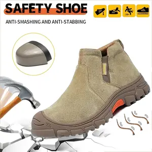 Men & Women's Welding Safety Work Training Shoes, Splash-Proof Steel Toe Safety Shoes, Anti-Smash & Puncture-Proof Work Boots with Resilient Soles Footwear Boy