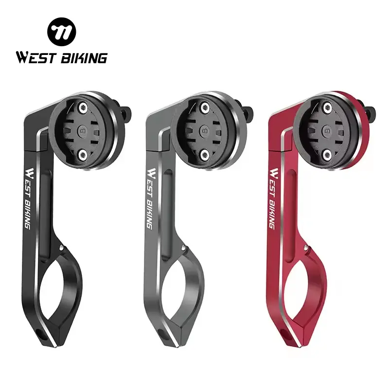 WEST BIKING Bicycle Computer Extension Bracket.Durable Road Bike Aluminum Alloy Computer Extension Bracket with Convenient Plastic Base Adjustable Bicycle Parts Bike Accessories