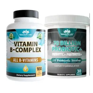 Core Essentials：Probiotics 70 Billion CFU&Vitamin B Complex with Vitamin C and Folic Acid