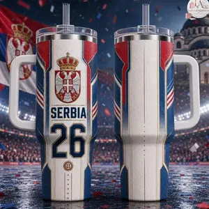 Personalized Soccer 2026 Serbia 40OZ Tumbler, WC Custom Tumbler, 2026 Soccer World Tournament, International Game Day, Sport Lovers Tumbler