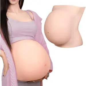Fake Pregnant Belly 6-9 Months Artificial Silicone Pregnancy Belly Lifelike Skin for Actor Performance Maternity