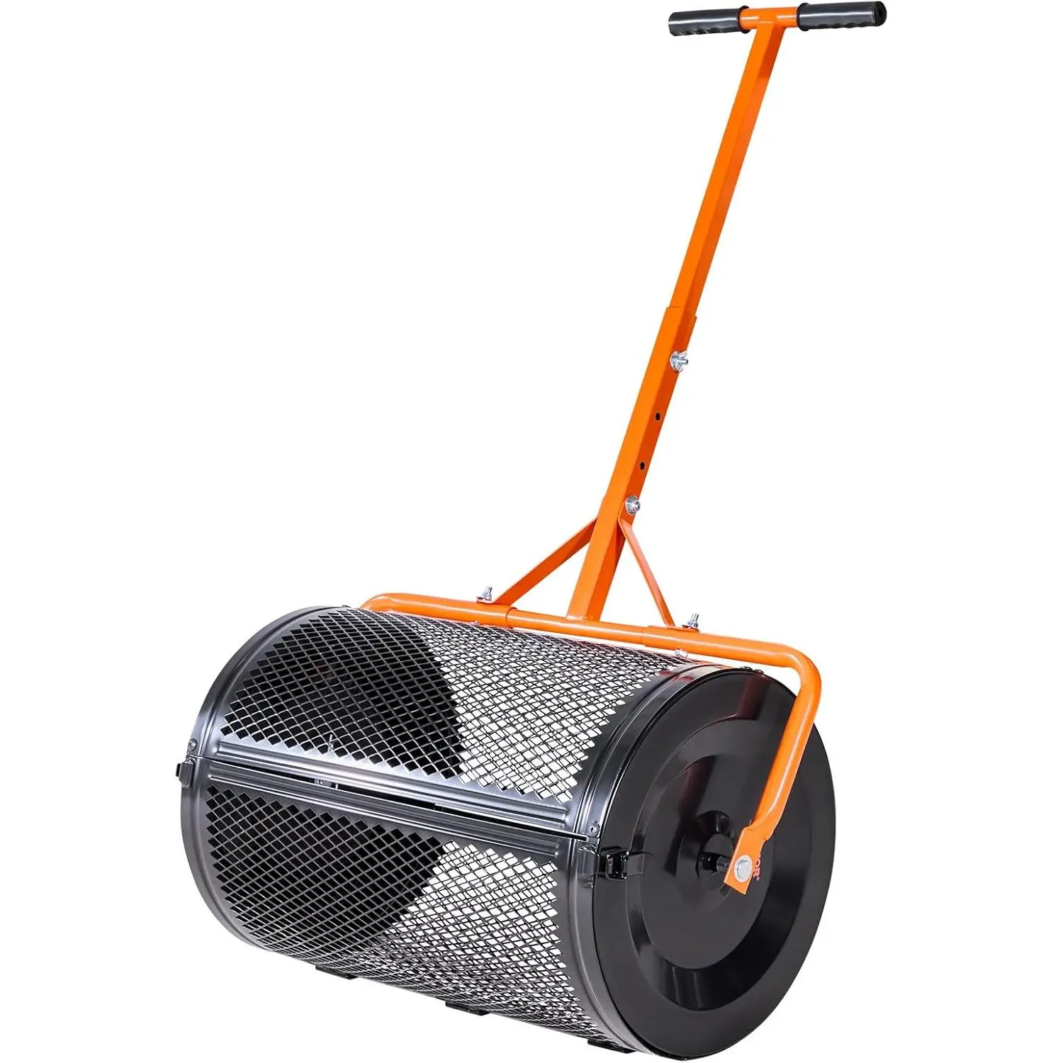 VEVOR Compost Spreader, 24 in Wide Peat Moss Spreader with T Shaped Handle, 3 Heights Adjustable, Powder-Coated Steel Garden Peat Moss Roller, Heavy Duty Grass Seed Spreaders for Planting Seeding