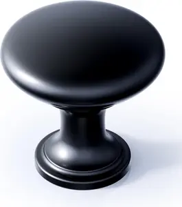 30 Pack Cabinet Knobs, 1-3/16 Single Hole Kitchen Cabinet Handles, Matte Black Knob Bedroom Dresser Drawer Pulls