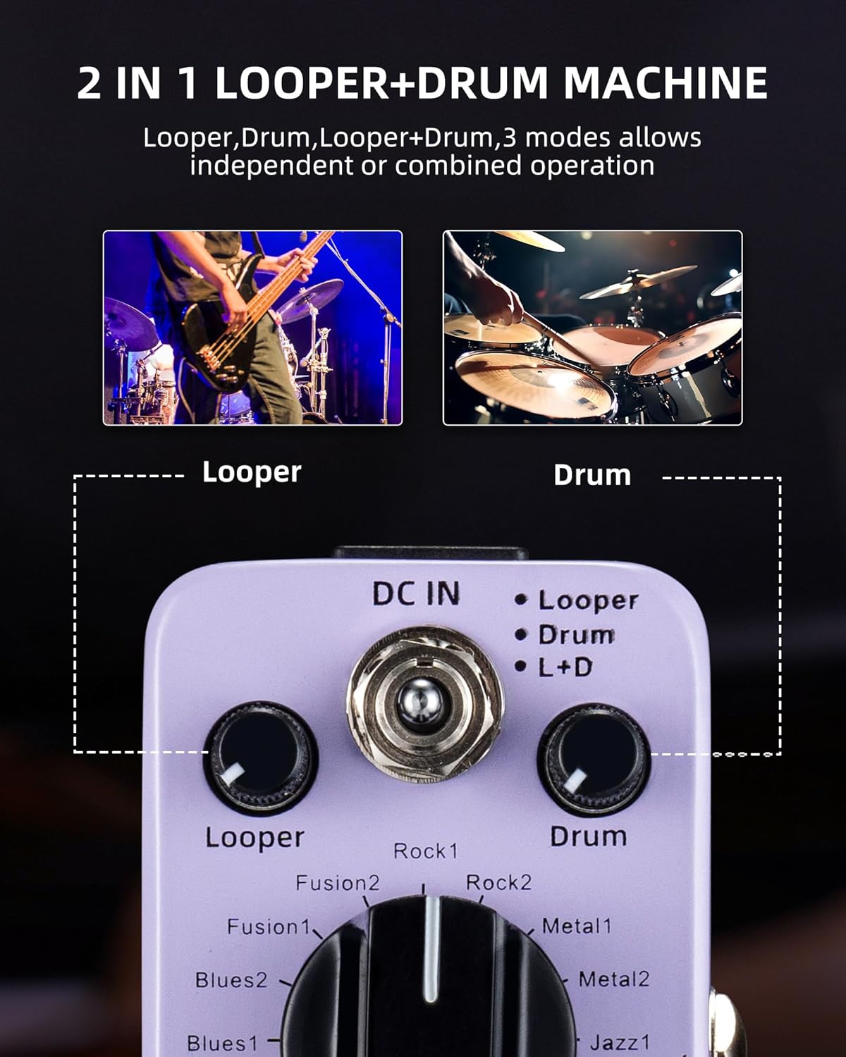 LEKATO Electric Guitar Bass Effect Pedal,Distortion/Pitch Box/Overdrive/Looper/Drummer/Noise Killer/Delay/Compressor Mini Pedal with True Bypass LEKATO Electric Guitar Bass Effect Pedal,Distortion/Pitch Box/Overdrive/Looper/Drummer/Noise Killer/Delay/Compressor Mini Pedal with True Bypass