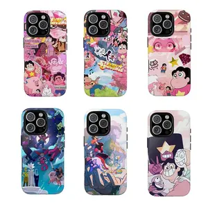 Steven Universe Gemstone Polycarbonate Rubber Cellphone Case - Shock-Resistant, Durable Custom Protective Cover & Casing Accessory for iPhone 11-17 Pro Max Plus, Tech Accessory for Girls
