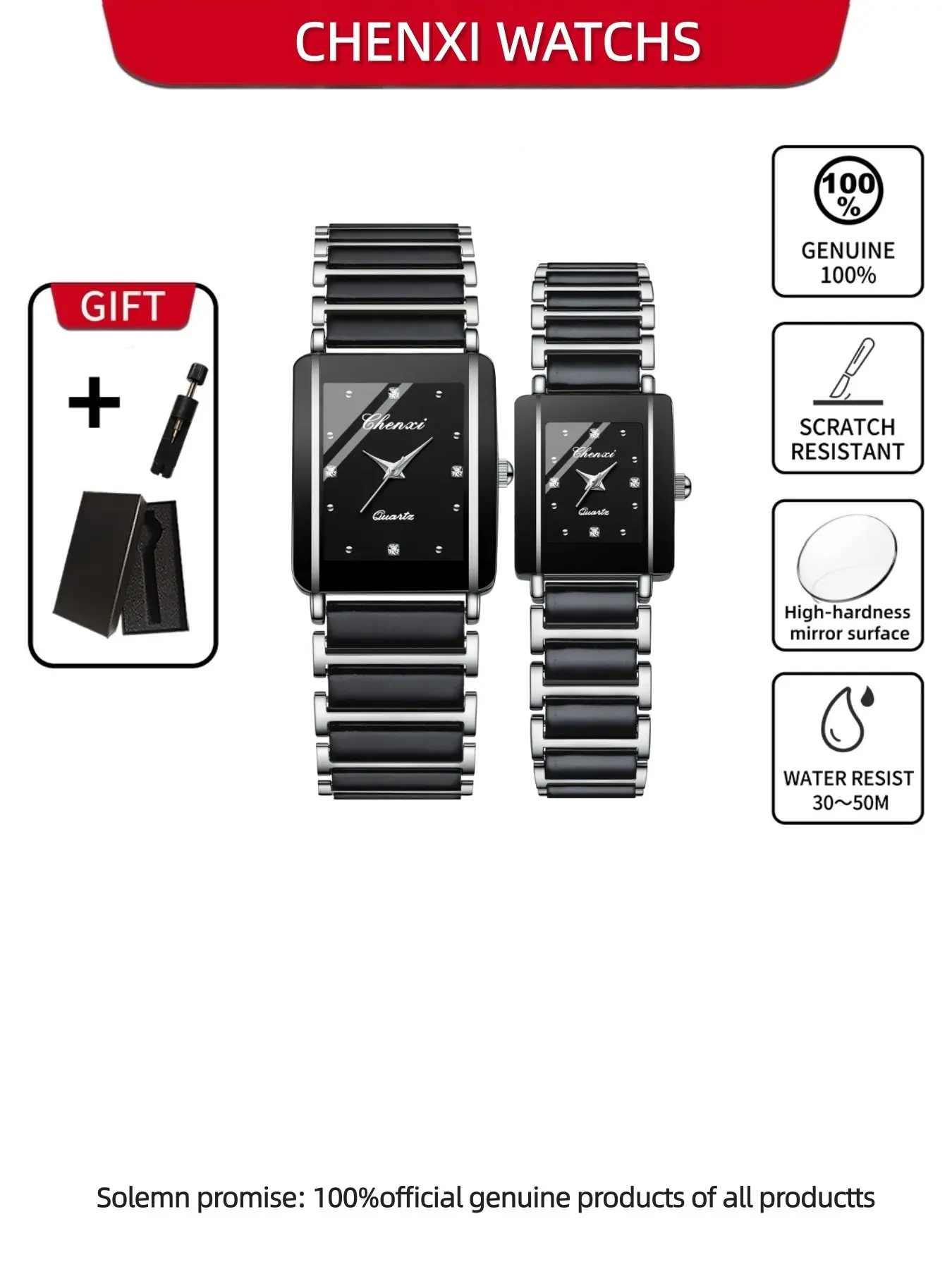 CHENXI couple watch set simple and compact couple watch exquisite and romantic High Quality Watches quartz watch daily wear waterproof stainless steel strap watch Quartz Analog Watches