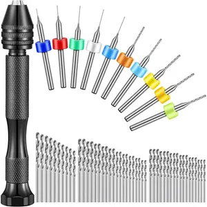 59 count Hand Drill Bits Set Include 49 count Metal Pin Vise Hand Drill  Mini Twist and 10 count Tungsten Carbide PCB Rotary Tools for  Polymer  Craft DIY  Making Carving