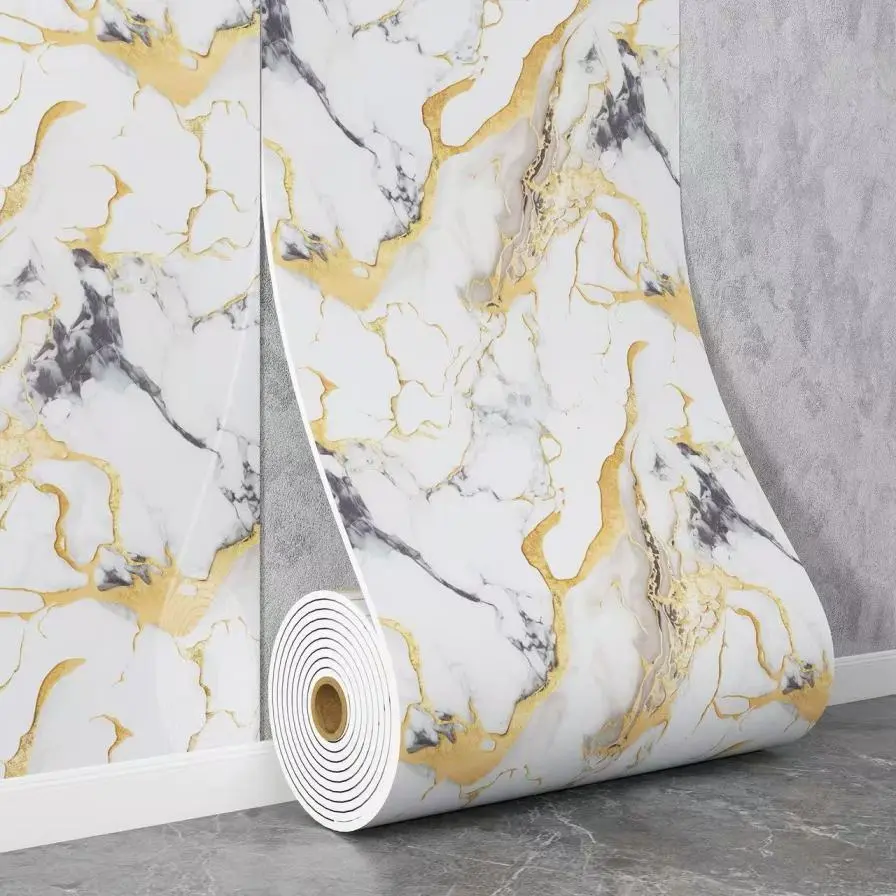 3D Marble Peel and Stick Wall Paper Roll - Waterproof, Easy-to-Stick, Clean-Cut, High-Quality Decorative Sticker for Home Decor, Indoor Use, Office, Kitchen Backsplash, Decorating My Apartment Any Space