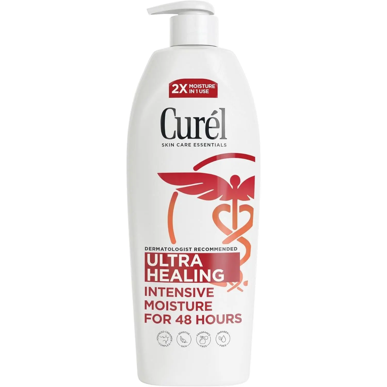 Curel Ultra Healing Intensive Fragrance-Free Lotion For Extra-Dry Skin, Dermatologist Recommended, Ideal for Sensitive Skin, Cruelty Free, Paraben Free, 20 Oz