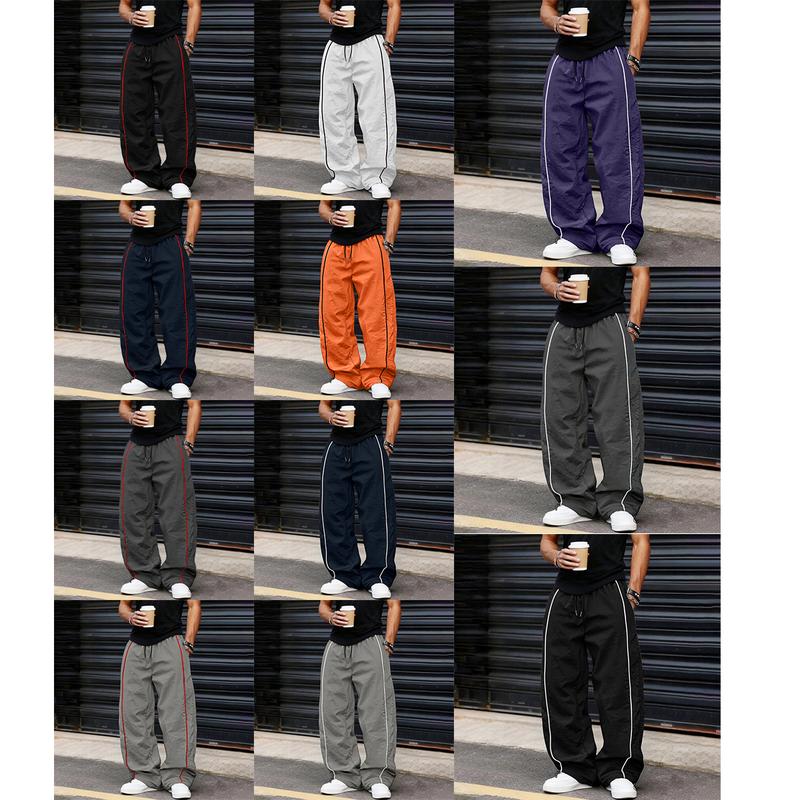 Men's Casual Striped Printed Comfortable Straight-Leg Sports Pants Suitable for Spring and Summer Wear Athleisure Style Bottoms