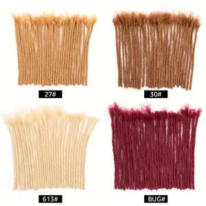 Wholesale 2025 NEW [Colored Human Hair Dreadlocks] Human Hair Dreadlock Extensions - 0.6 Cm Width Colored Fully Handmade for Men/Women Locs - Can Be Dyed Bleached Curled Halloween Christmas Gift