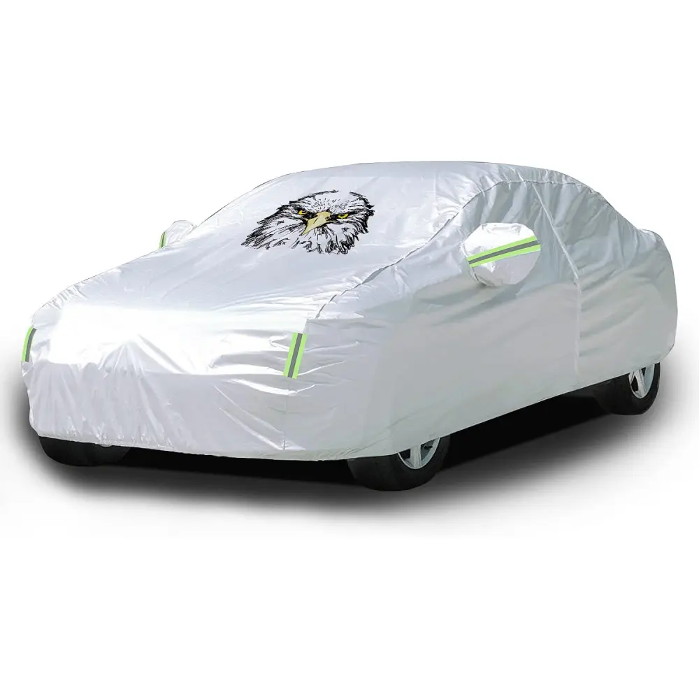 Nilight Industrial Durable Lightweight Full Oxford Car Cover - Waterproof, Snowproof, UV-Protective, Windproof, Door-Shape Zipper, Safety-Focused - Universal Fit for 186-193 in Sedans, Outdoor Use, Father's Day Gift