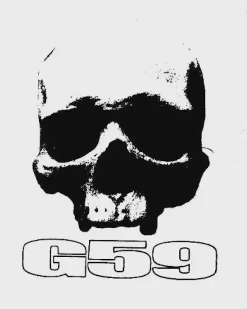 G59 Suicideboys Skull Decal - Grey Five Nine Logo