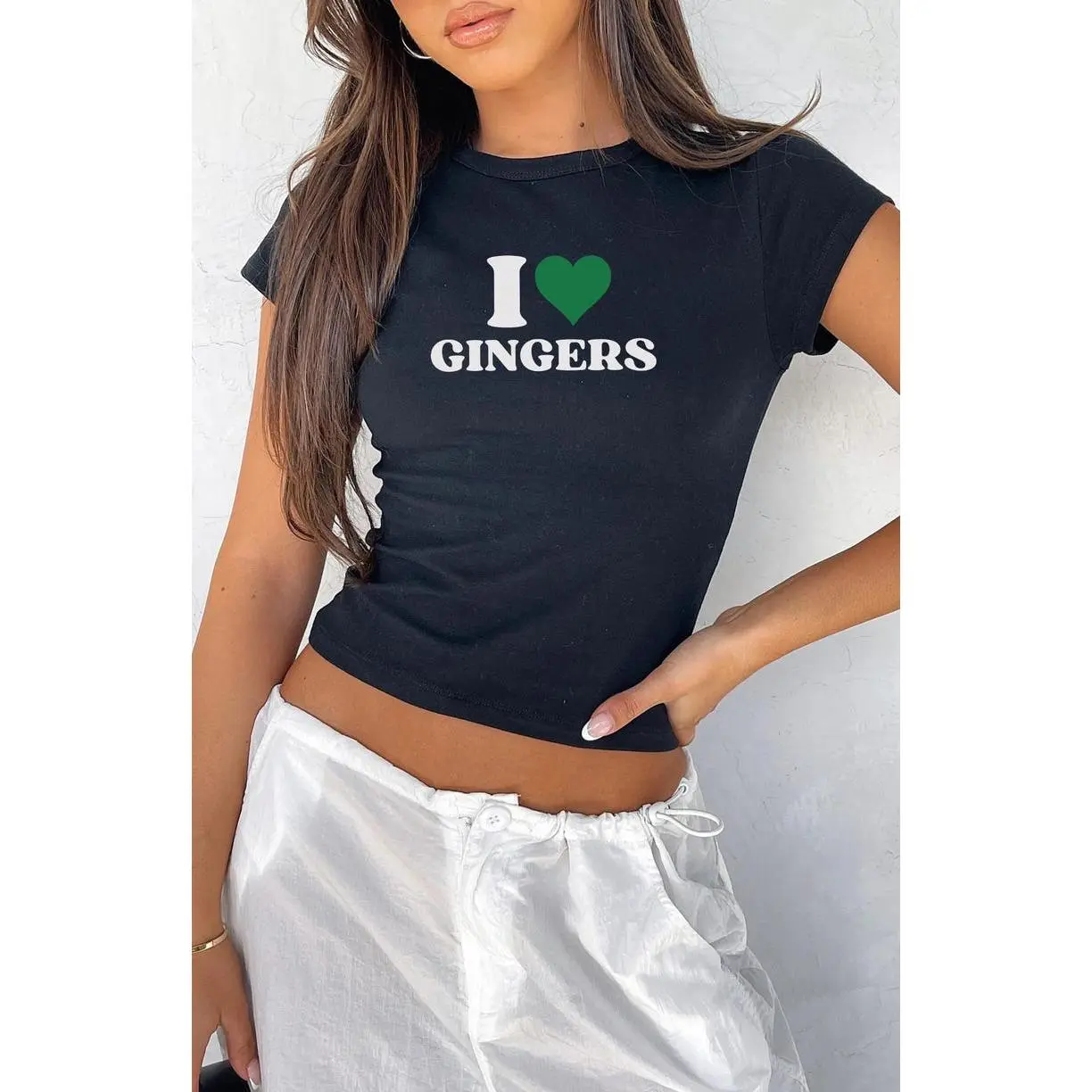I Love Gingers St Patrick's Day Baby Tee, Y2K St Paddys Crop Top, Dibs On The Ginger, Lucky Girl Redhead Shirt, Kiss Me I'm Irish
