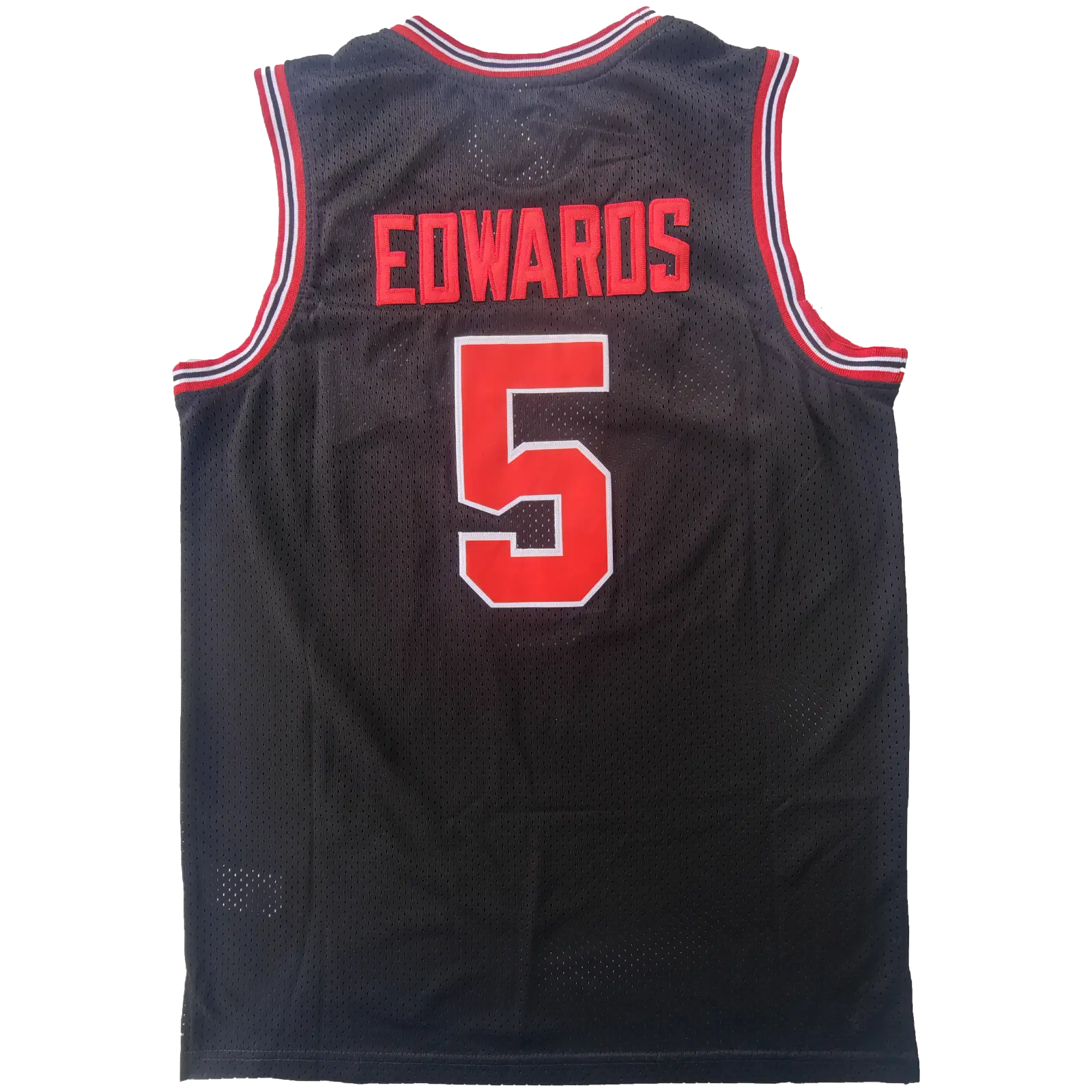 Men's Retro Stitched Basketball Jersey, #5 Edwards Georgia College Edition, Comfortable White Athletic Outfits for Game Day, Jersey Shirt, Male, Stitched Detail, Retro Look, Short Sleeve, Machine Washable, Game Day Wear, Stitched Details, Versatile Use