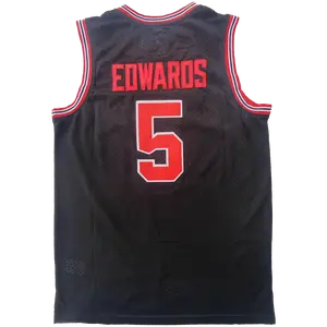 Men's #5 Edwards College #5 Retro Basketball Jersey Stitched White Baseball Sports Comfortable