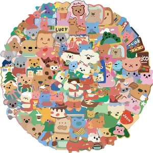 100-piece Bear Sticker Set for Notebook, Laptop, iPad, Phone, Scrapbook - Waterproof & Removable, Kids' Decorative Stickers