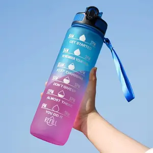 1000ML Sports Water Bottle with Straw, Portable Large Capacity Drinking Cup for Outdoor Sports School Camping Running, Travel Accessories, Hydration Tumbler