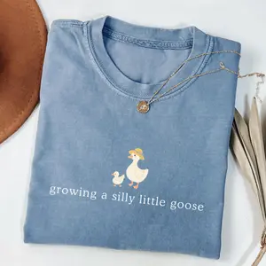 Growing a Silly Little Goose T-Shirt, Cute Pregnancy Announcement Shirt, Funny Pregnant Mom Tee, Baby Shower Gift, Homestead Mama Top, Unisex