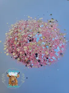 "Once Upon a Time" / Flashy Pastel Pink Chunky Mix Polyester Glitter / Tumbler Glitter
