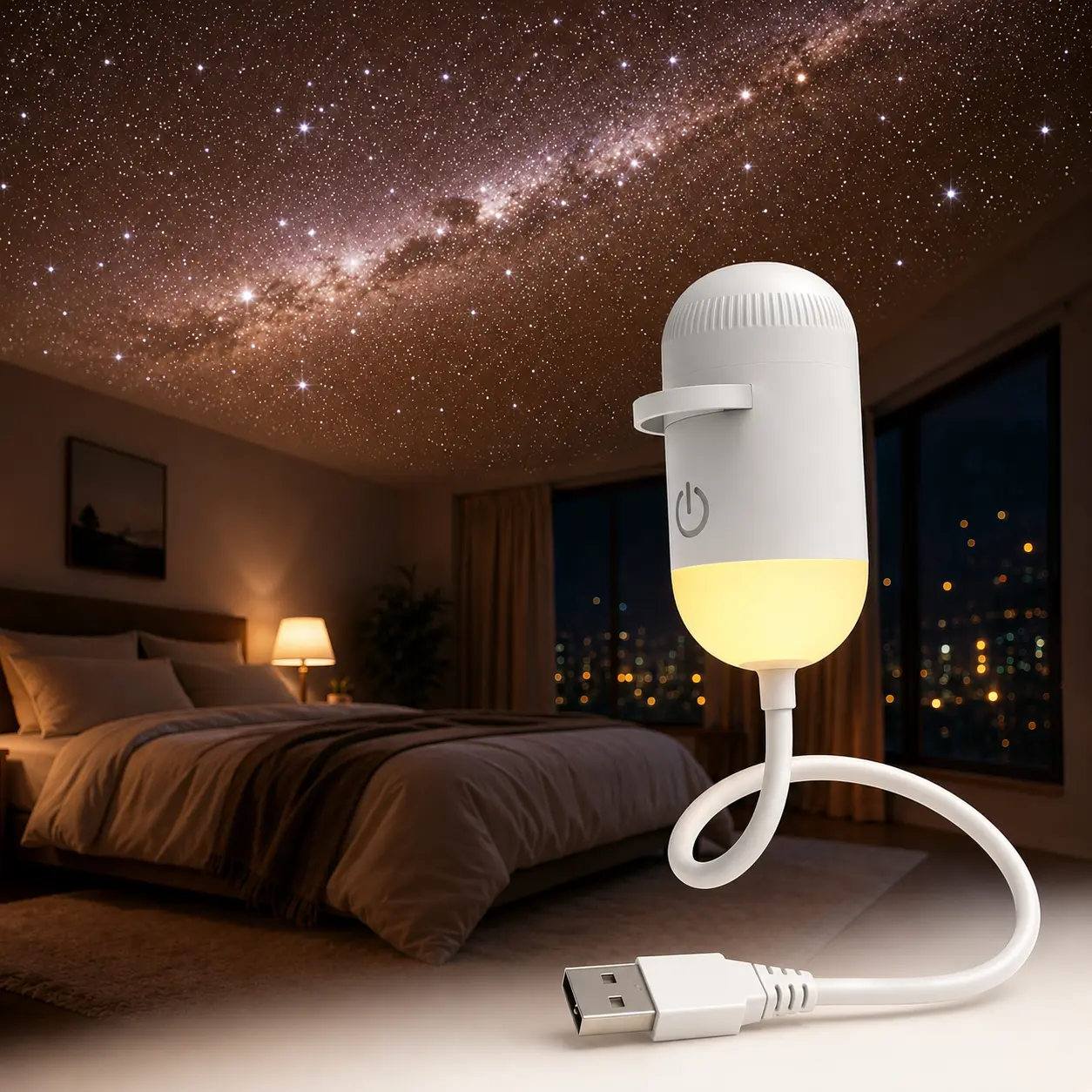 Galaxy Projector 2-in-1 Starry Sky Projector & Night Light USB Galaxy Projector Night Light for Bedroom Hallway Ceiling Decor (1 Light+2 Pcs)Feel Lamp Decorative Lights Decorative Atmosphere Light Illuminated Night Light Ambient Night Light Ambient Vibe L