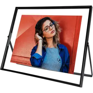 Black Floating Frame, 8"x10",Horizontal, For Picture 7x9, 6x8, 5x7, Tabletop Shelf Photo Frame, For Father, Mother or Kids, For Wedding or Birthday