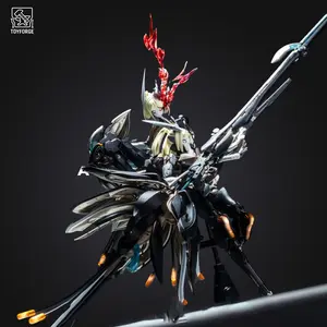 Toyforge Star Flower Lily Abs Alloy Model Kit, Cyberpunk Girl, 3 Head Modes & Expandable Flower Shield, Sci-Fi Desktop Decor, Action Figurine