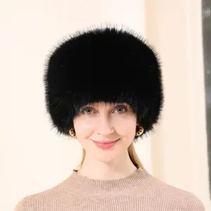 1pc Women's Solid Black Fuzzy Headband - Fluffy Earwarmer Hairband for Winter Outfits, Ideal for Cold Weather