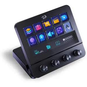 Redragon SS552 Stream Controller - All-in-One Macro Pad with Customization Touch Strip, LCD Keys & Dials, Stream Station for Content Creators, Streaming, Gaming - PC & Mac Compatible