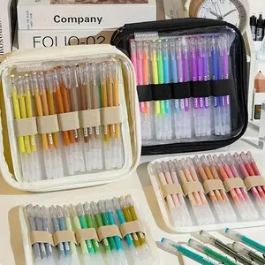 Transparent Canvas Multi-Functional Pencil Case, 36/108 Capacity Options, Art Drawing Storage, Portable Organizer, No Pens Included, Pencil Bag
