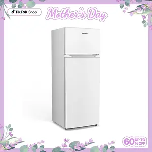 Upstreman mini fridges 7.7 Cu.Ft. Refrigerator with Freezer Double Door Fridge Adjustable Temperature Thermostat Large Capacity Reversible Door Swing Energy-Efficient Compact Mini for Apartment Office Dorm BD75/SD75 Home Appliance tiktokshopspringglowup