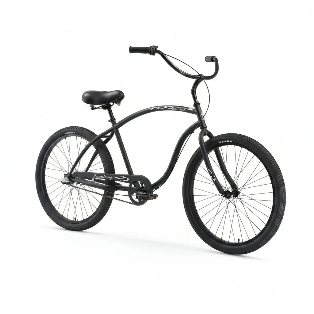 Firmstrong The Chief Men's 3-Speed Beach Cruiser Bike - Matte Black (Pre-Assembled)