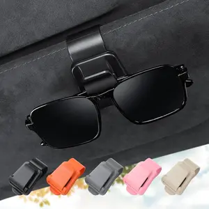 2 Pack 2 in 1 Sunglass Holder for Car Visor Clip Eyeglass Ticket Card Clip on Sunglasses Mount Interior Inside Car Sun Visor auto Trucks Van SUV Accessories Organizer(KAFANLIN Black 2 Pack)